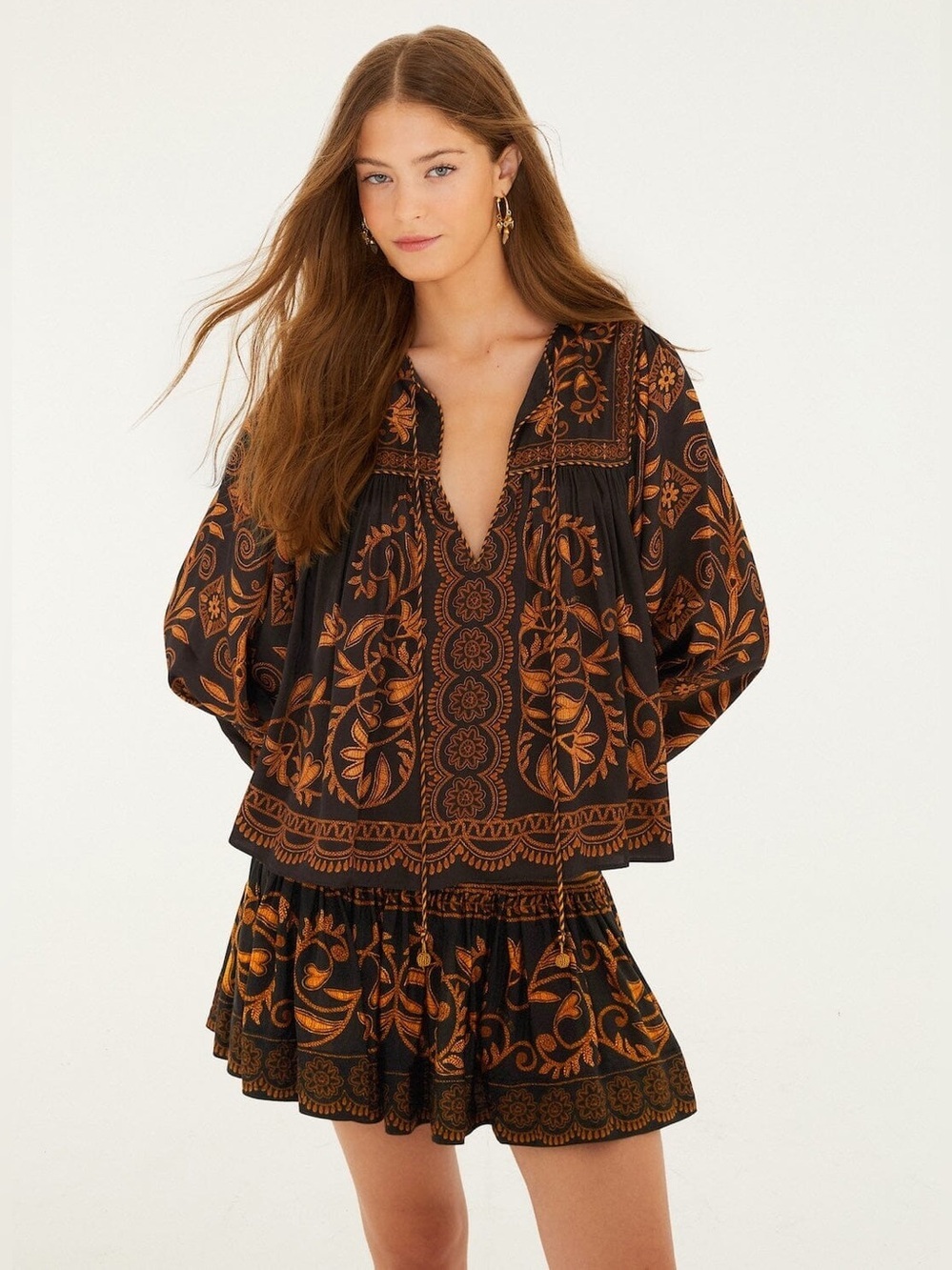 Farm Rio: Black Cornely Ainika Mini Skirt